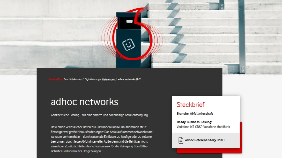 adhoc networks ist Vodafone Business Case des Monats