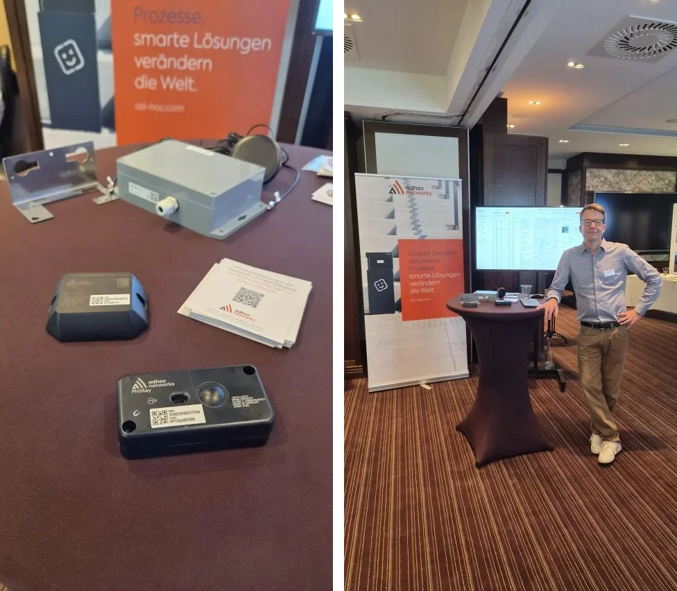 Tracker, PhilRay und Packman sowie Christian Wedekind am adhoc-Stand