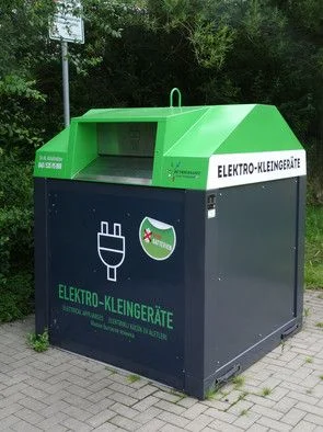 Metal depot container for small electrical appliances